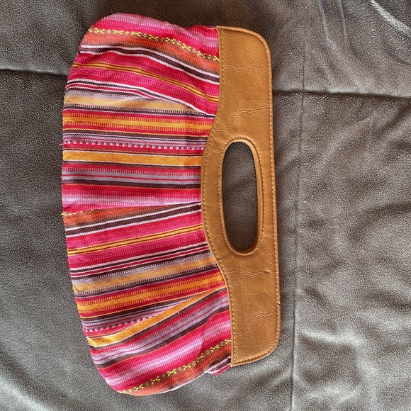 Express clutch multicolor brown handle no stains - Picture 2 of 4